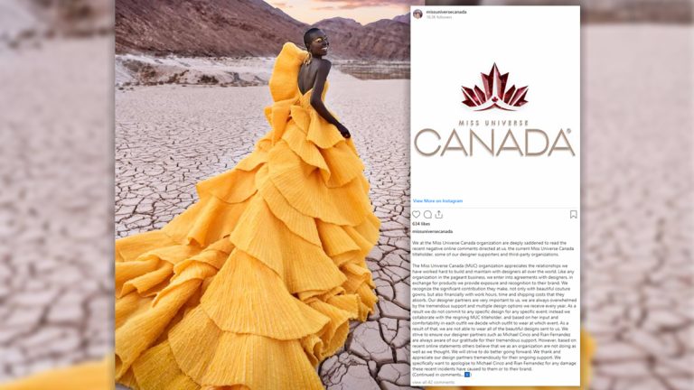 Miss Universe Canada Organization issues an Official Public Apology to Michael Cinco
