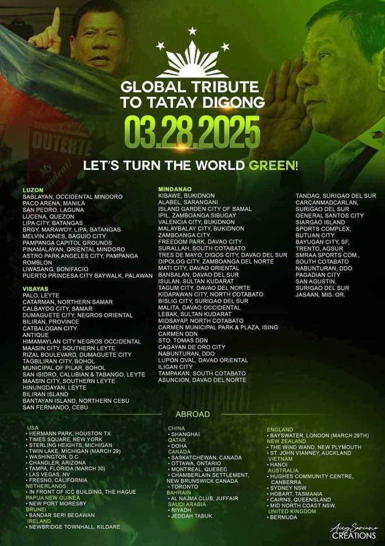 Global Gathering for Duterte’s 80th Birthday Set for March 28