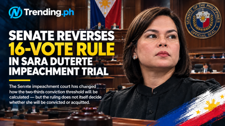 Senate Reverses 16-Vote Rule in Sara Duterte Impeachment Trial